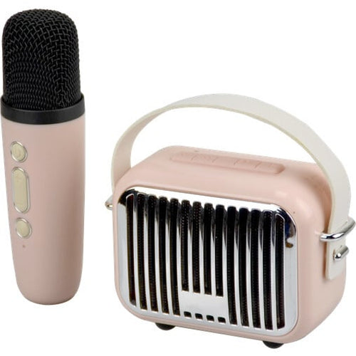 Mini Karaoke- Microphone and Speaker Combo- Pink