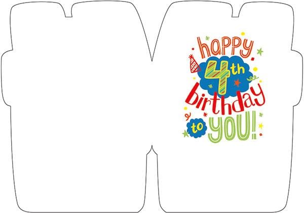 Birthday Note Card - 4th Birthday Foil