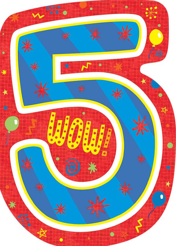 Birthday Note Card - 5th Birthday Foil