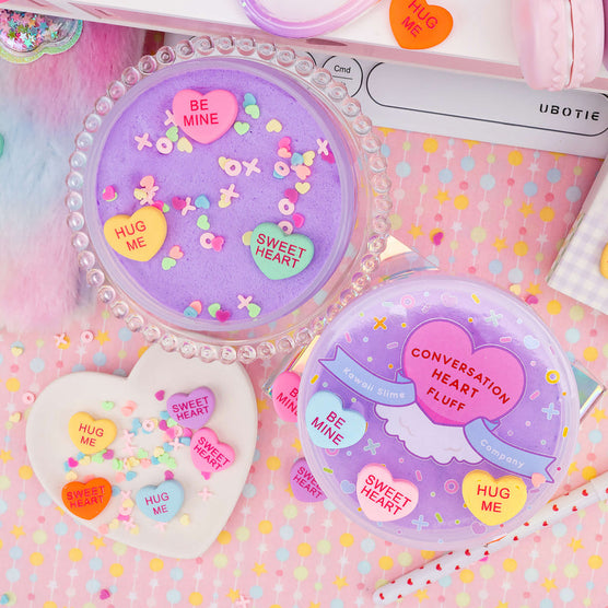 Conversation Heart Fluff Kawaii Slime