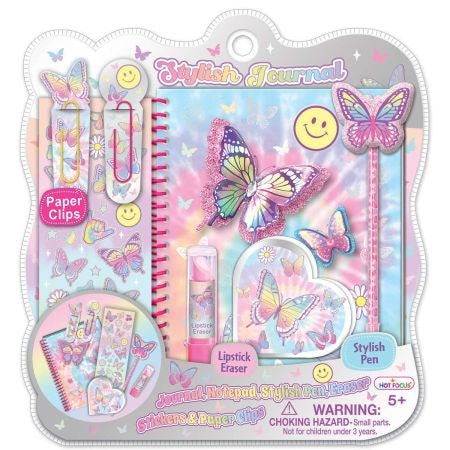 Hot Focus Kids Stylish Tie Dye Butterfly Journal Set