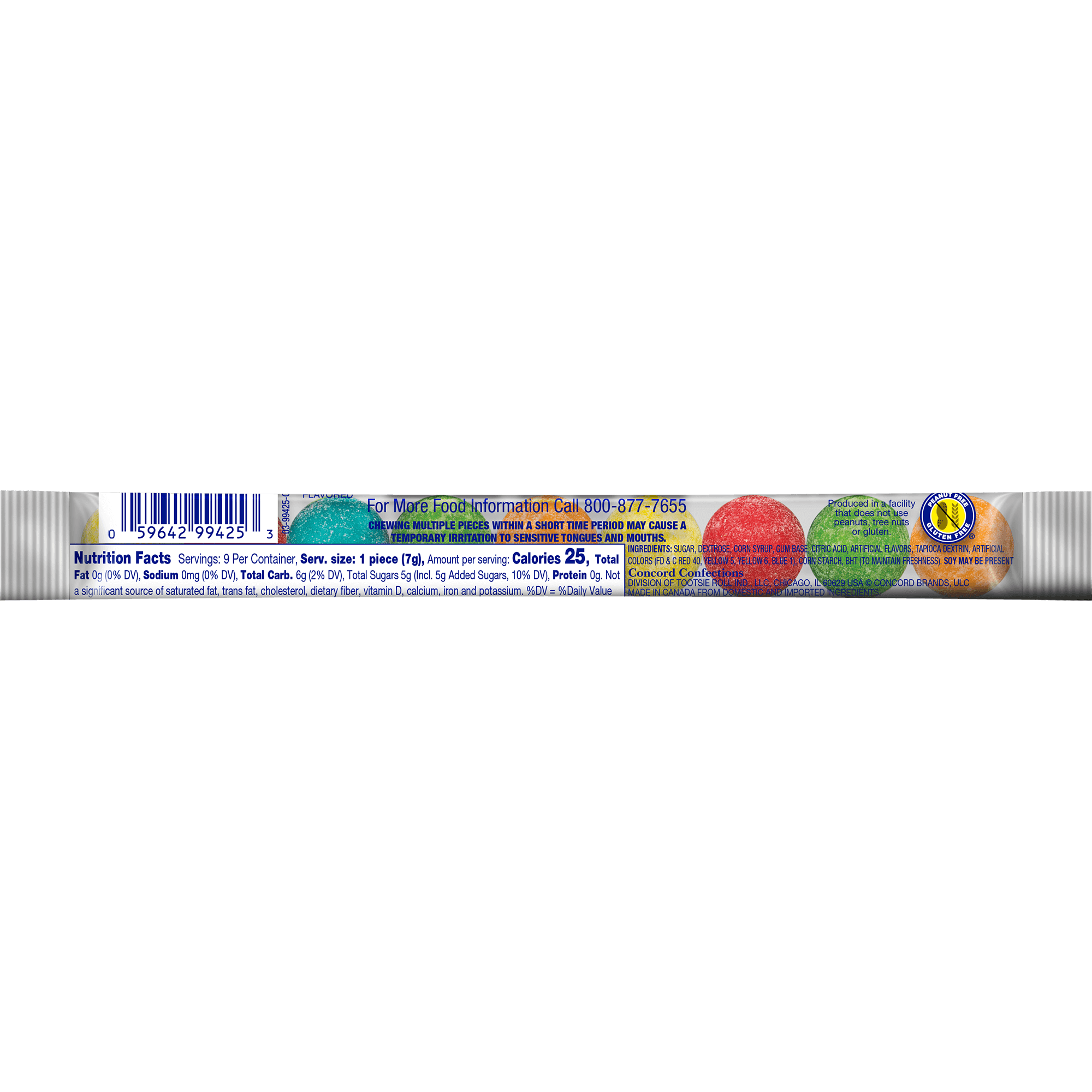 Cry Baby Nitro Assorted Sours Bubble Gum 2.32 oz Tube