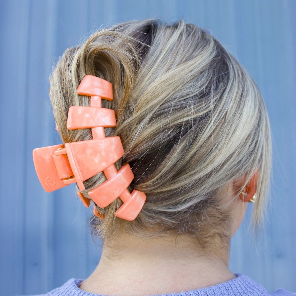 TELETIES Classic Dreamsicle Large Claw Clip Hair Accessory Orange