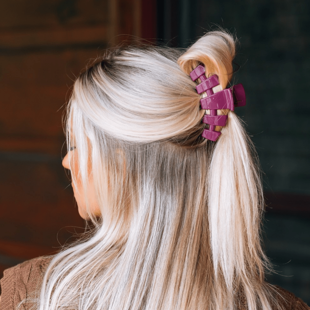 TELETIES Classic Mulberry Medium Claw Clip