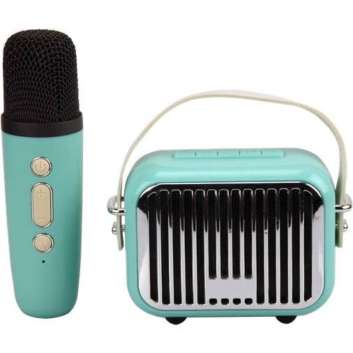 Pocket Karaoke-Microphone & Speaker Combo: Teal