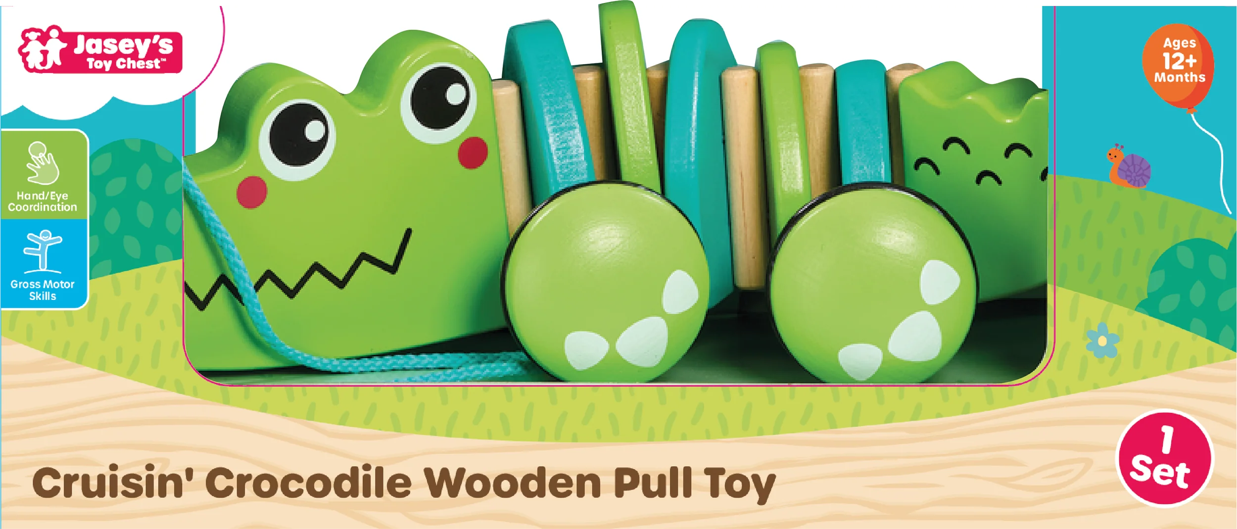 Cruisin Crocodile Wooden Pull Toy