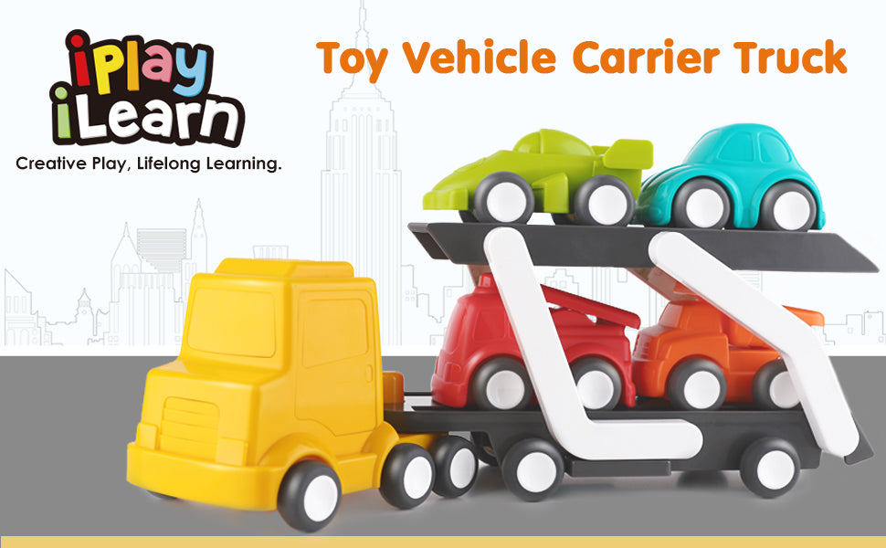 Car Carrier Truck Toy Set Push Go Transport Trailer Vehicles