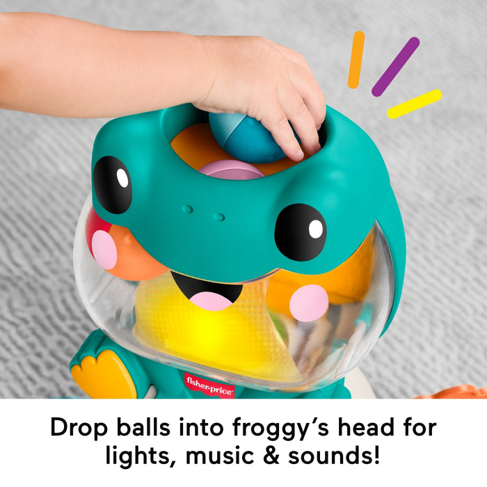 Fisher-Price Light-Up & Roll Frog Musical Ball Drop Toy