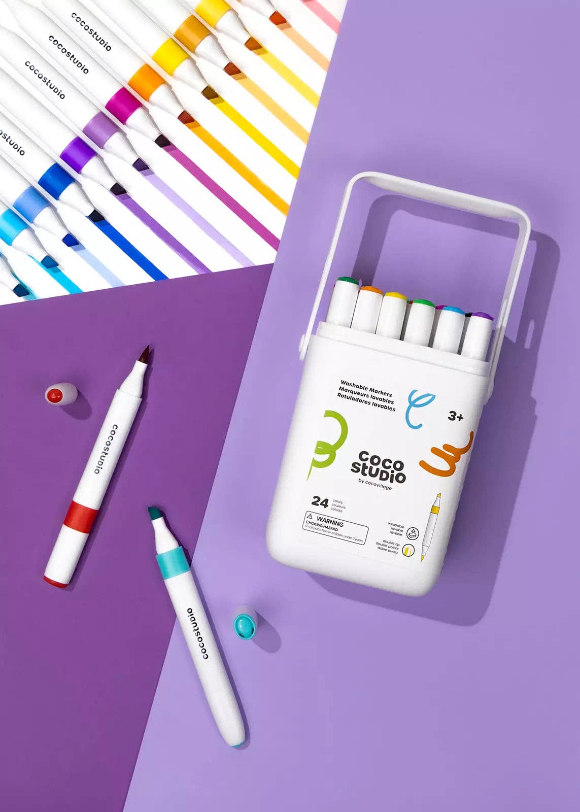 Washable Dual Tip Markers Set - 24 colors