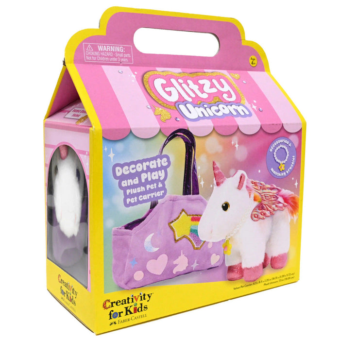 Glitzy Look Unicorn Plush Pet Carrier Set with Sparkle Accessories