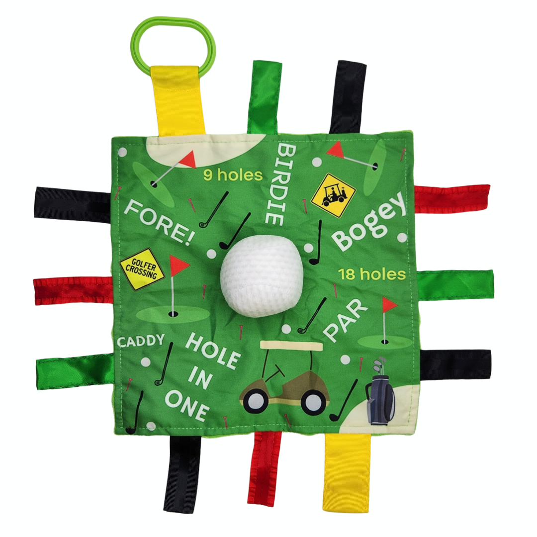 Golf Crinkle Square Bag Tag Stroller Toy 10