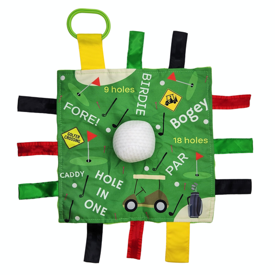 Golf Crinkle Square Bag Tag Stroller Toy 10