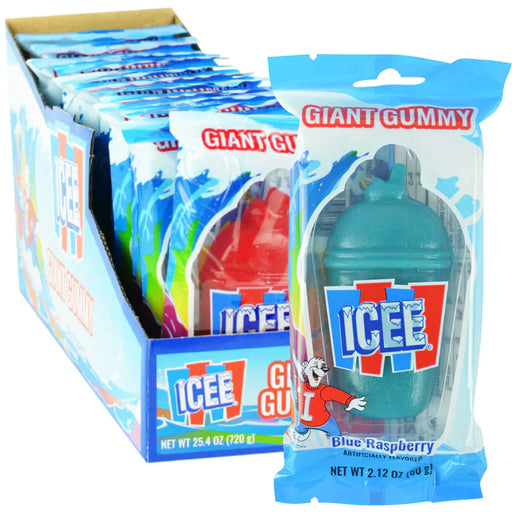 Koko's Icee Giant Gummy Candy Cherry Blue Raspberry 12ct