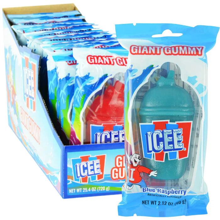 Koko's Icee Giant Gummy Candy Cherry Blue Raspberry 12ct
