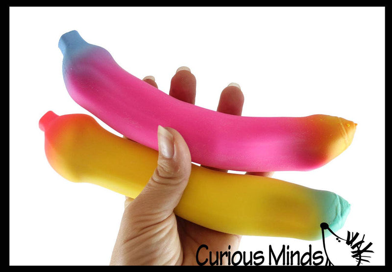 Single Rainbow Colored Squishy Sand Banana - Moldable Sensory,