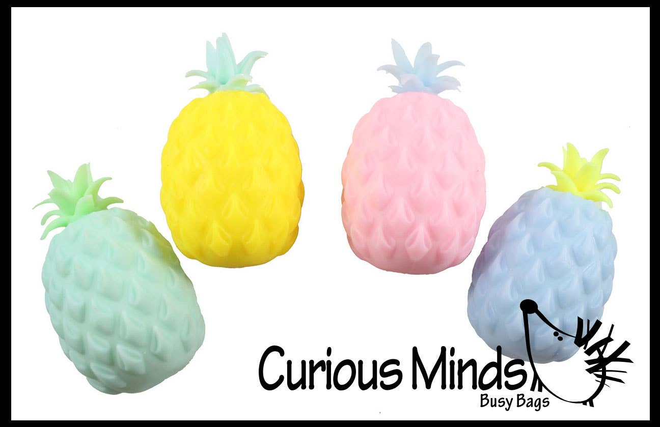 Single Cute Pineapple Soft Fluff- Filled Squeeze Stress Balls  -