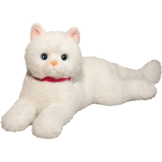 Douglas Alba White Cat Deluxe Laying Plush Toy