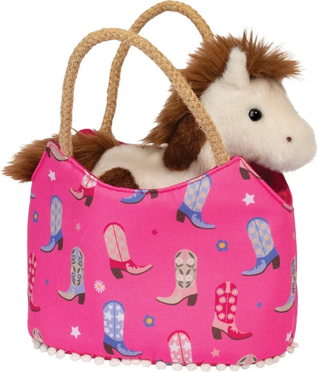 Cowgirl Boots Sassy Sak Purse with Plush Horse