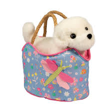 Dragonfly Purse White Dog