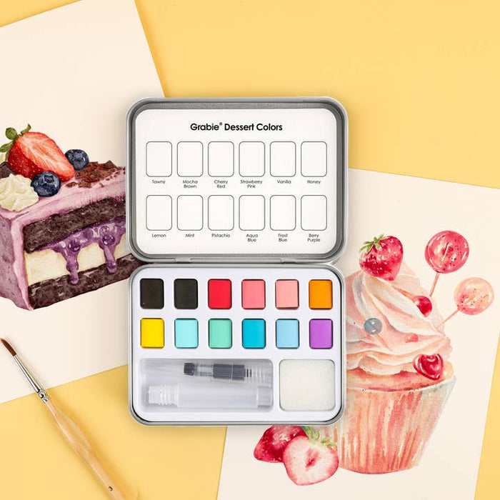 Grabie Dessert Colors Watercolor Pocket 12-Piece Set