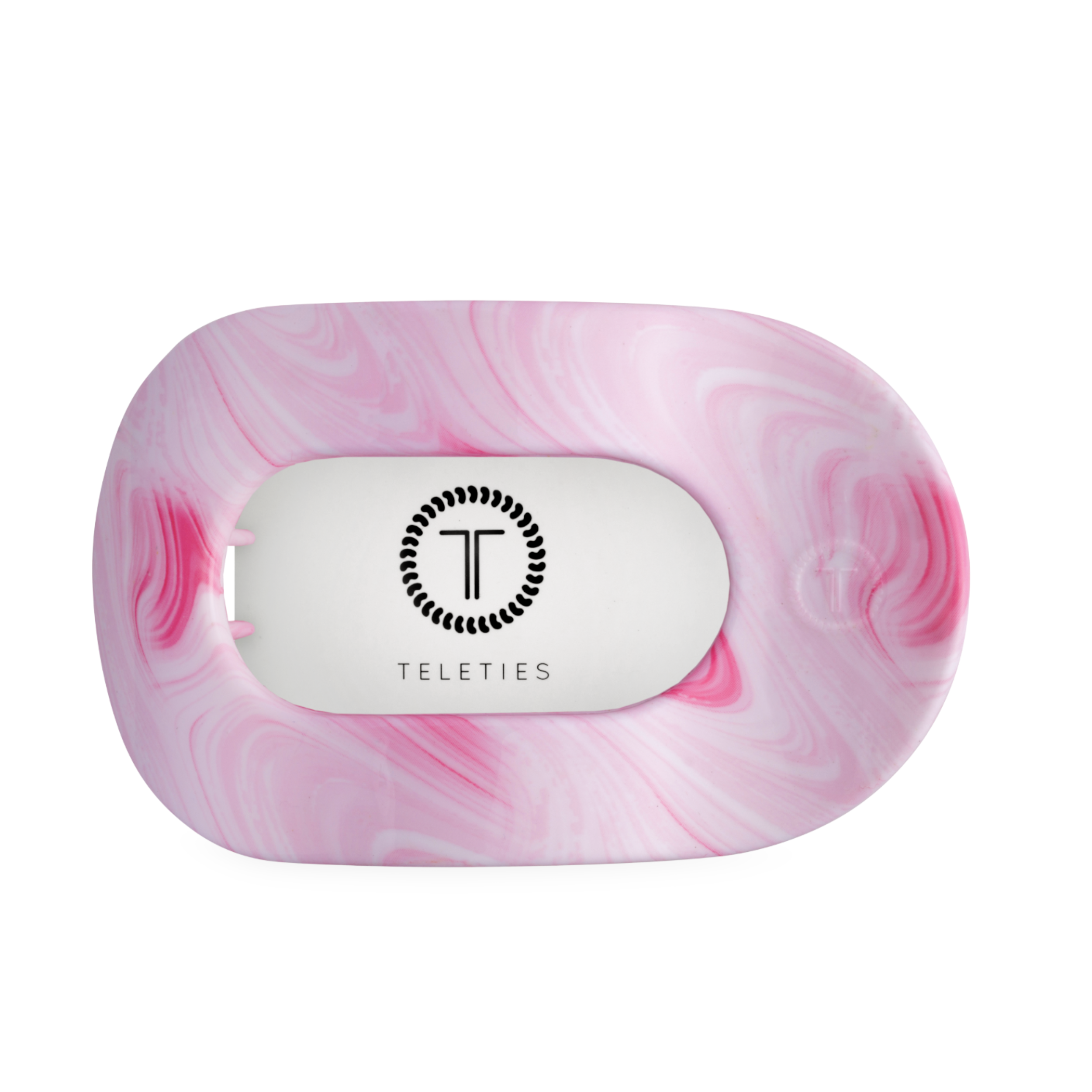 TELETIES Pinch Me! Large Flat Round Hair Clip Pink