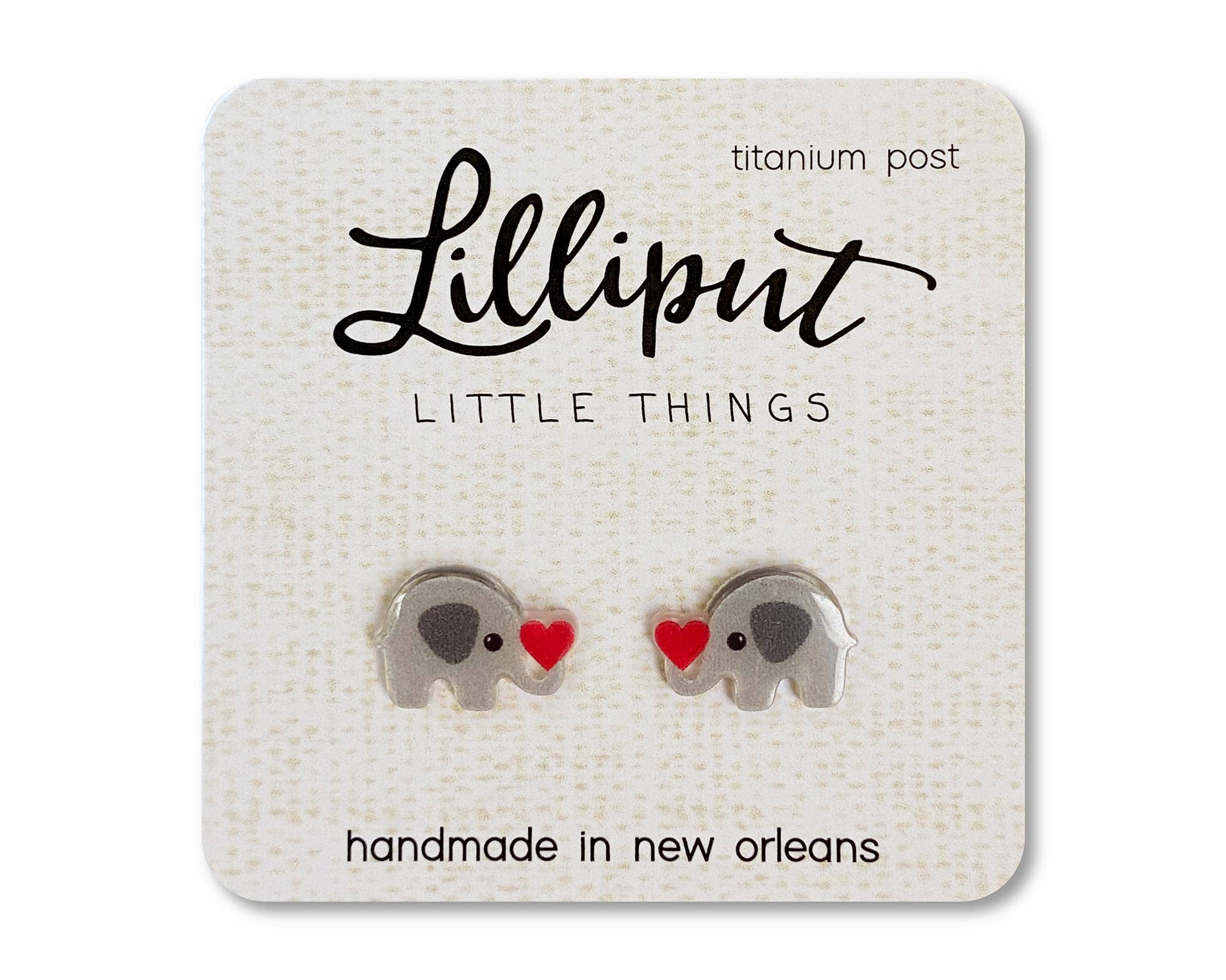 Lilliput Elephant Heart Earrings