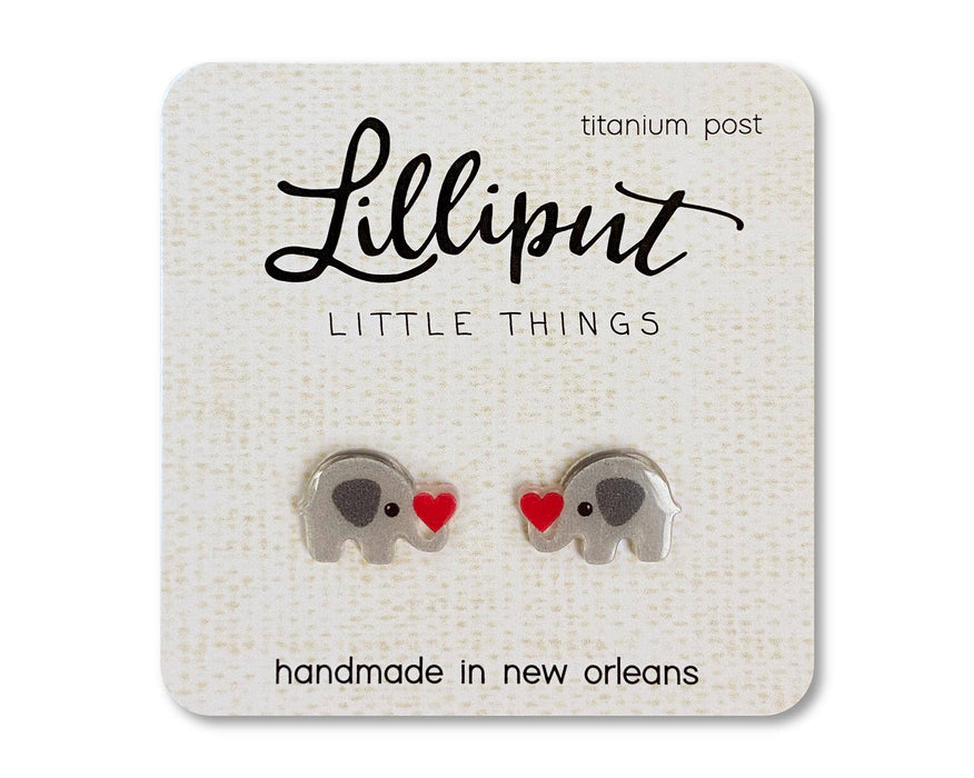 Lilliput Elephant Heart Earrings