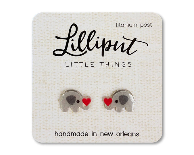 Lilliput Elephant Heart Earrings