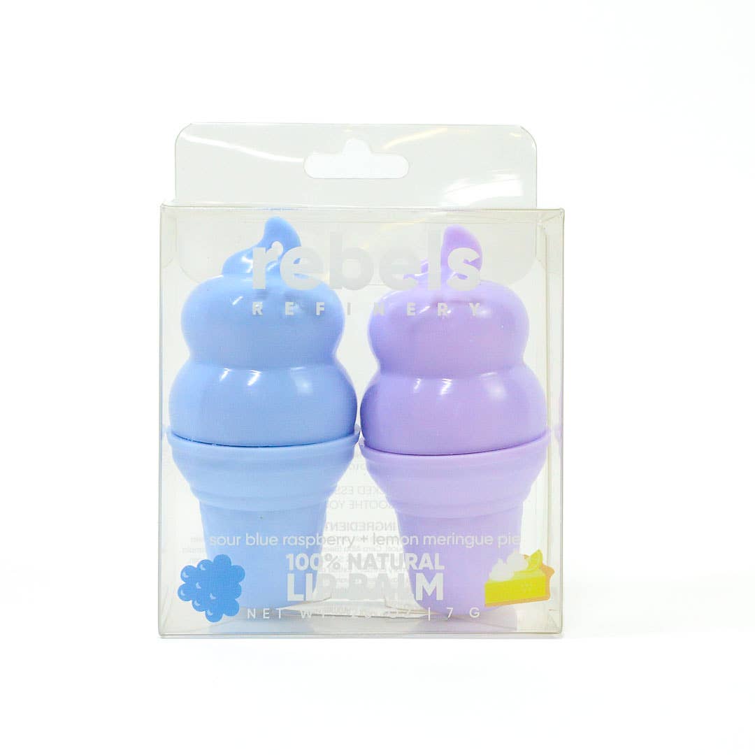REBELS 2 Pack Ice Cream Lip Balm PEGGABLE 100 % Natural