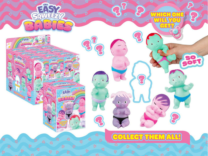 ORB Toys Easy Sqweezy Babies Squeeze Toy Random Color Collectible