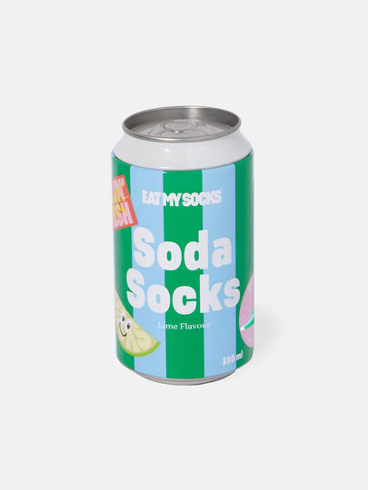 Eat My Socks Unisex Soda Lime Can Novelty Socks
