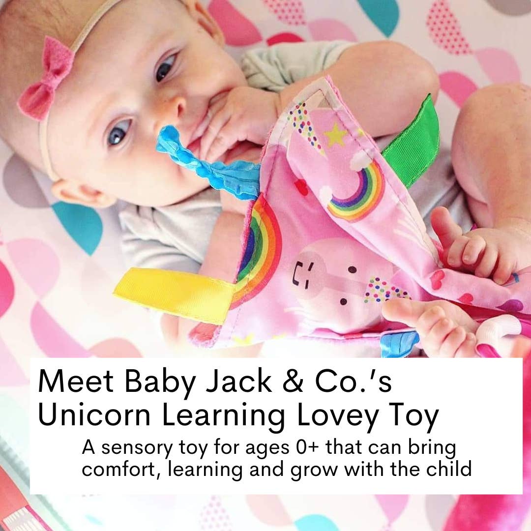Unicorn Crinkle Tag Square Infant Toy