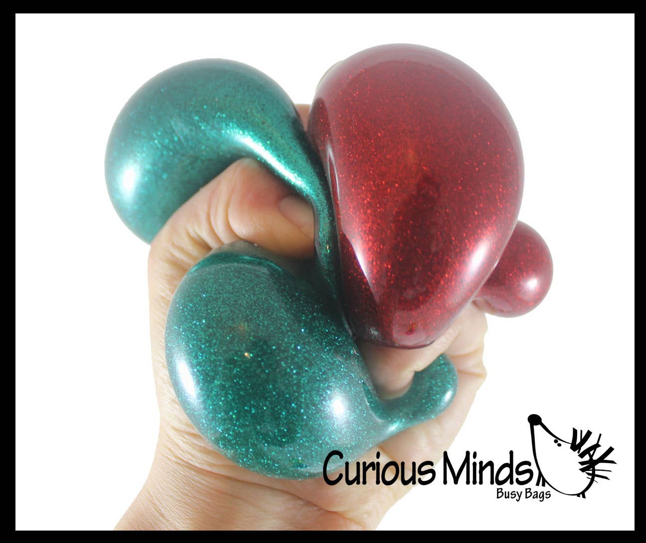 Single Metallic Glitter Thick Gel-Filled Squeeze Stress Balls  -