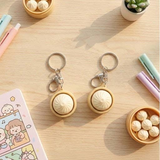 Original Dumpling Clicker Keyring – Mini Stress Relief Figet