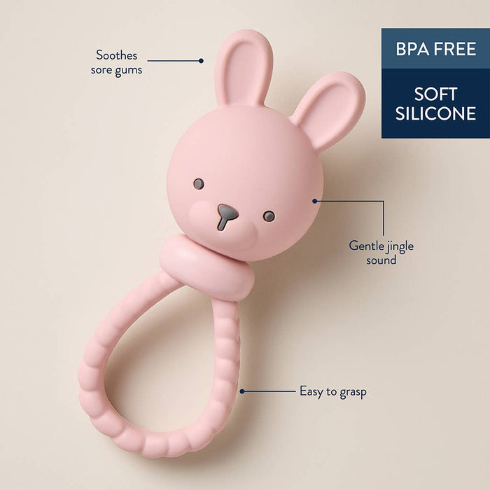 Pink Bunny Sweetie Rattle Infant Teether