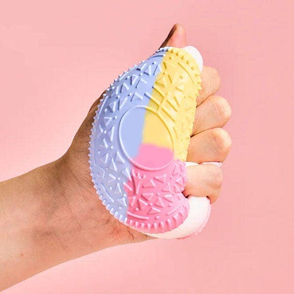 SqueezeSquad Taba Deluxe Premium Silicone Squishy Fidget Toy - Sandwich Cookie