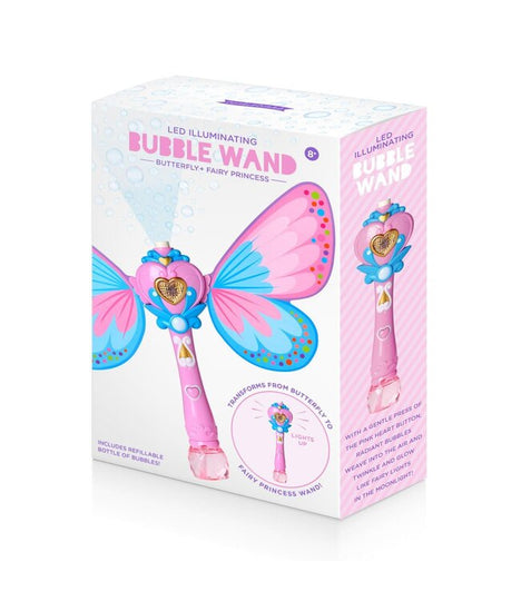 Fairy Butterfly LED Illuminating Bubble Wand Blower in Gift Box