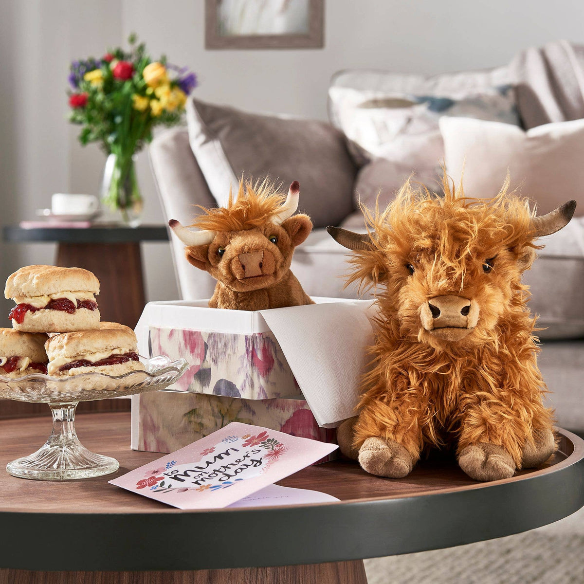 Living Nature Highland Cow Large Plush Stuffed Animal Toy
