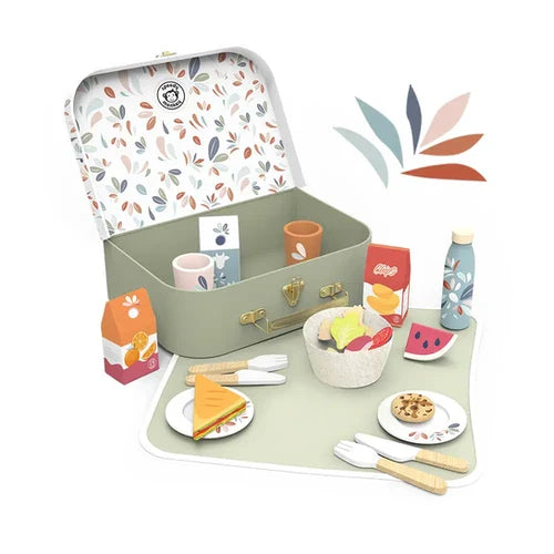 Speedy Monkey Picnic Basket Wooden Play Set for Kids