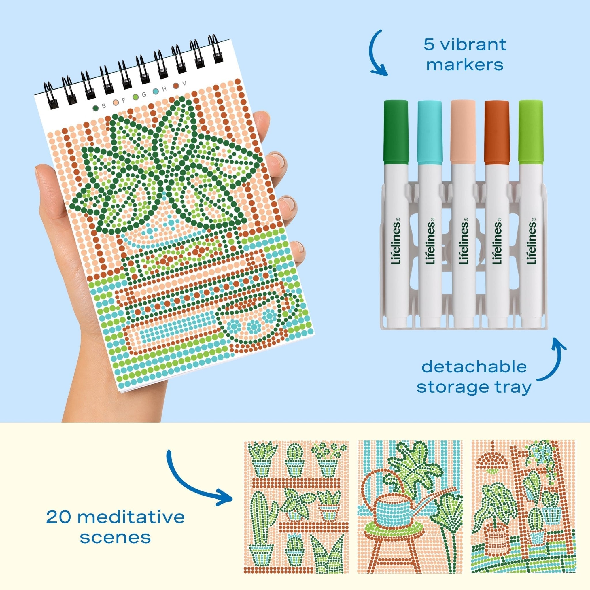Lifelines FlowArt Mini Dot-by-Letter Plant Paradise Art Pad