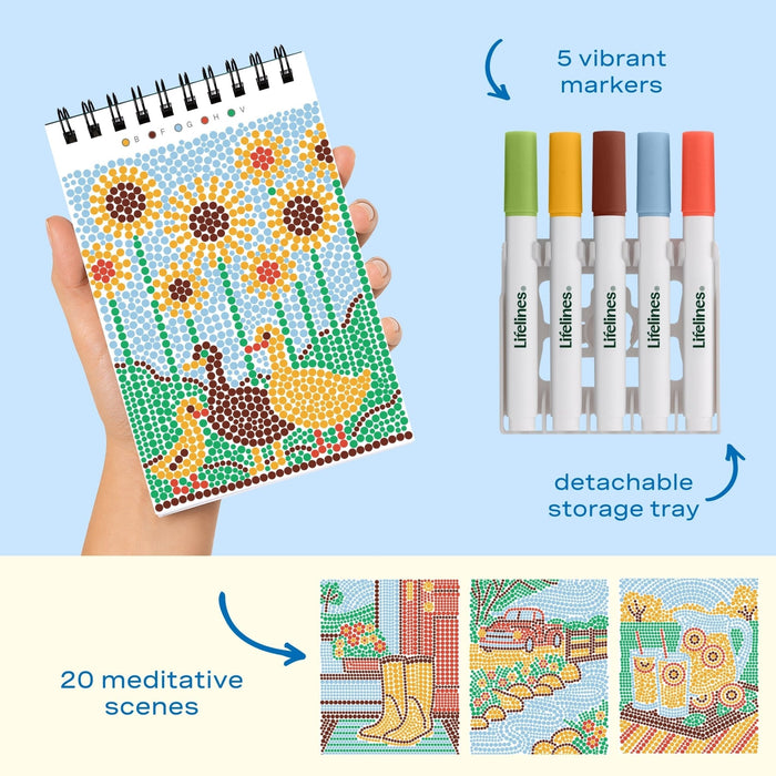 Lifelines FlowArt Mini Dot-by-Letter Small Town Serenity Art Pad