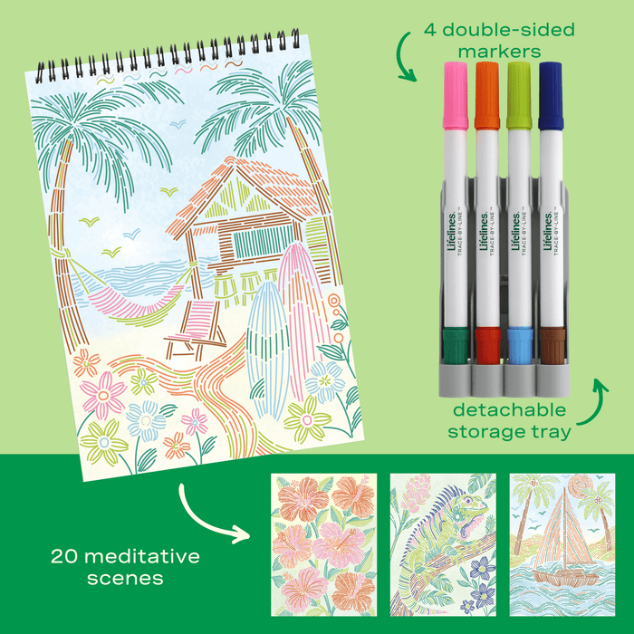 Lifelines FlowArt Trace-By-Line Tropical Paradise Activity Kit