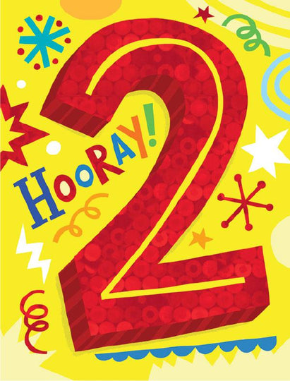 CARD SMALL: ENCLOSURE CARD 2 YEAR OLD HOORAY!