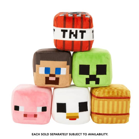 Minecraft Block-Shaped Plush Collection, 3-in Toys