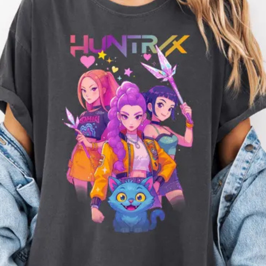 KPop Demon Hunters Grey YOUTH T-Shirt