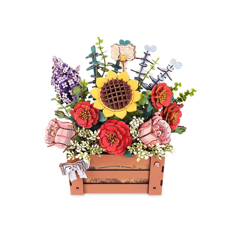 Hands Craft 3D Flower Puzzle Wooden Bloom Box
