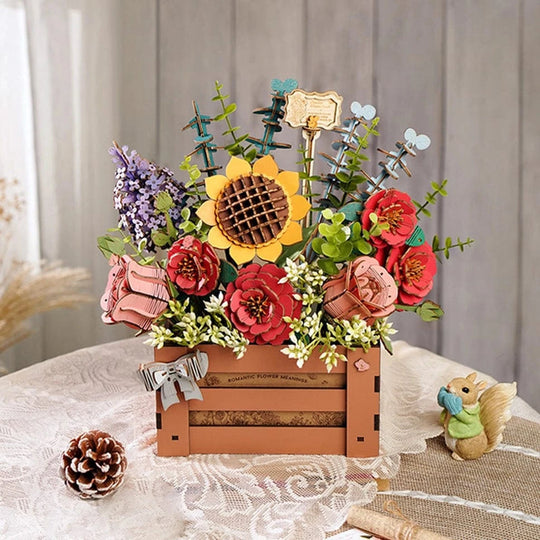 Hands Craft 3D Flower Puzzle Wooden Bloom Box