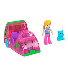 Pollyville Micro Doll with Car & Pet Playset