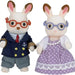 Calico Critters Chocolate Rabbit Grandparents