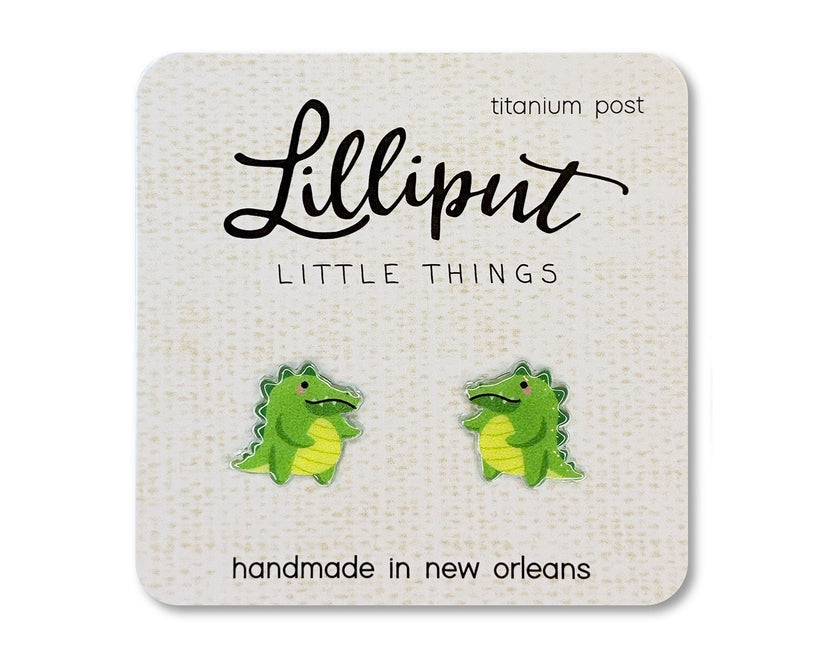 Lilliput Little Things Alligator Earrings Chonky Gator